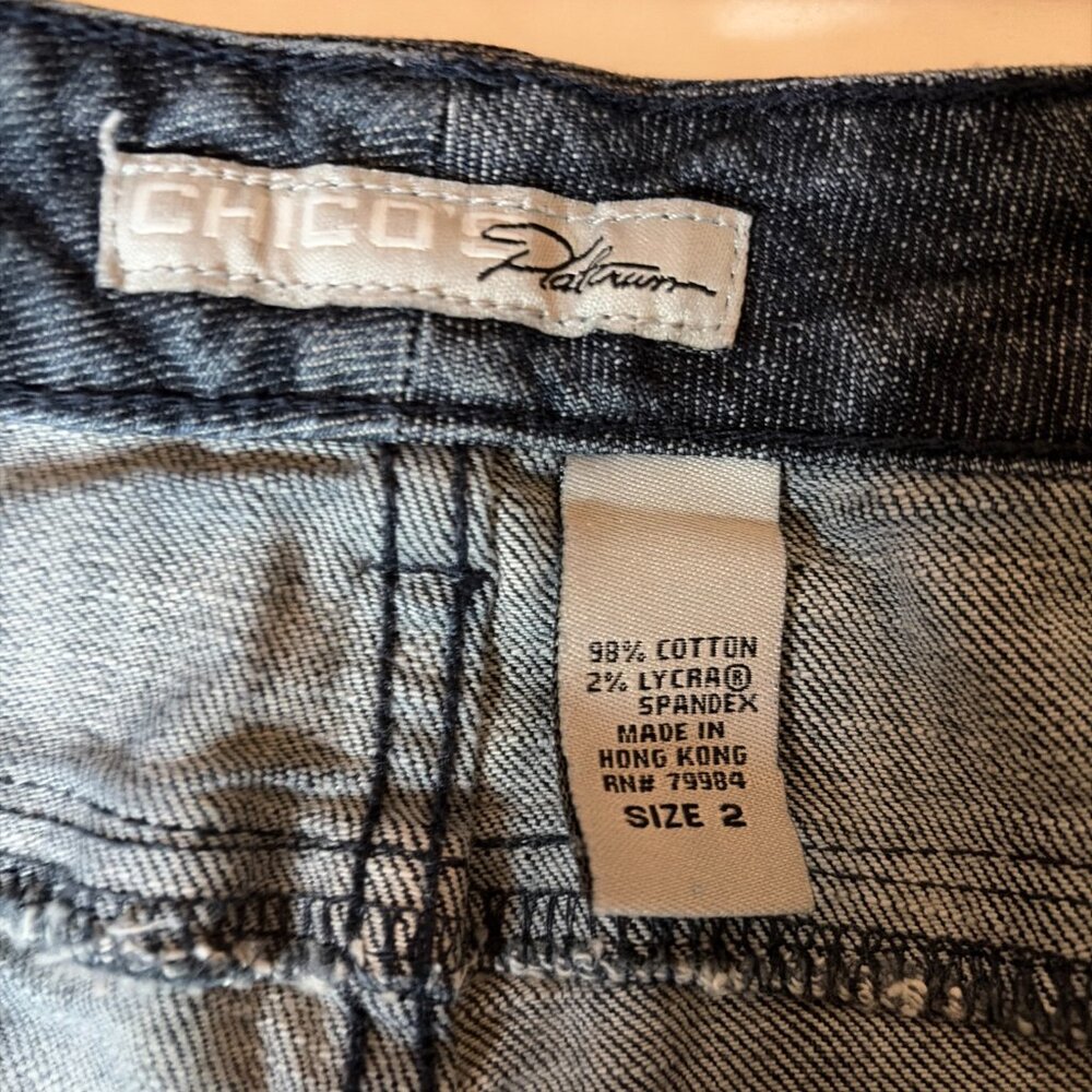 Chico's Dark Wash Cropped Ankle Jeans - Picture 5 of 8
